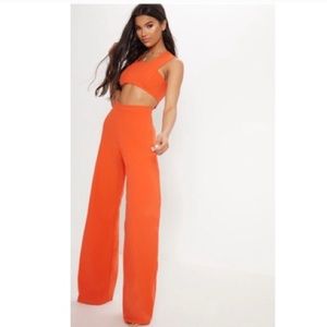 Orange Jumpsuit Wide Leg